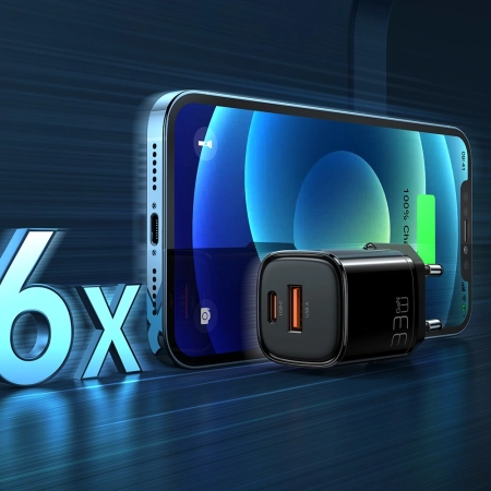 MCDODO SZYBKA ŁADOWARKA SIECIOWA DO TELEFONU ZASILACZ 2X USB USB-C 33W GAN
