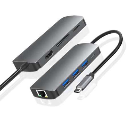 Hub 8w1 Stacja dokująca USB - C HDMI 4K SD do Macbook Pro/Air