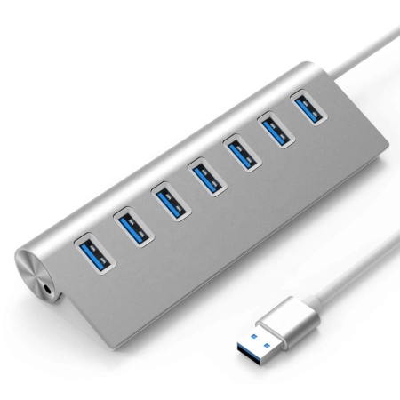 HUB USB ROZDZIELACZ ROZGAŁĘŹNIK PORTÓW AKTYWNY ZASILANIE SZYBKI 7X USB 3.0