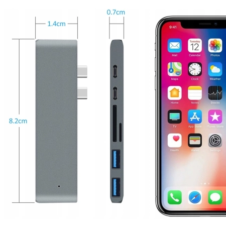 ADAPTER HUB PRZEJŚCIÓWKA USB-C USB THUNDERBOLT HDMI 4K DO MACBOOK PRO AIR