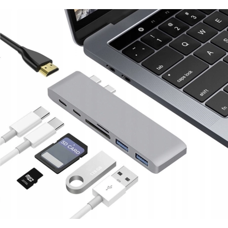 ADAPTER HUB PRZEJŚCIÓWKA USB-C USB THUNDERBOLT HDMI 4K DO MACBOOK PRO AIR
