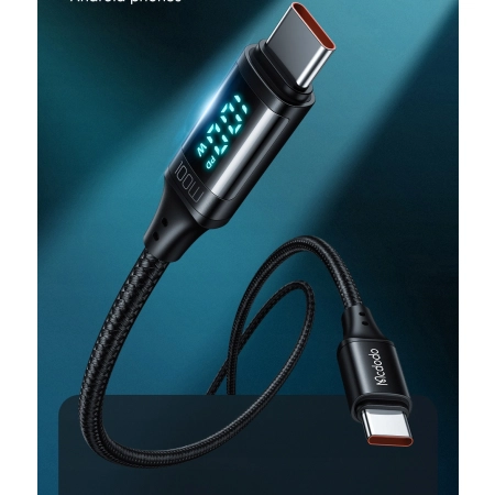 MCDODO KABEL Z WYŚWIETLACZEM USB-C SZYBKIE ŁADOWANIE USB TYP C 5A 100W 1M